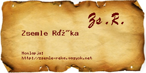 Zsemle Réka névjegykártya